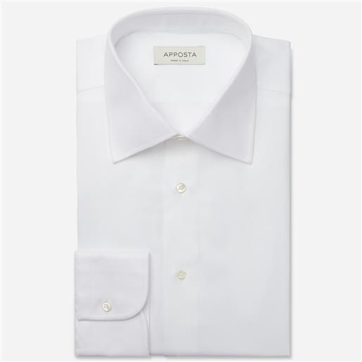 Apposta camicia tinta unita bianco 100% cotone biologico royal twill doppio ritorto, collo stile collo italiano formale