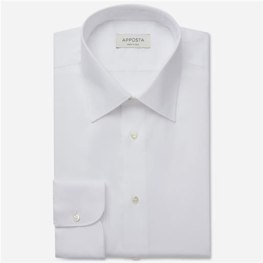 Apposta camicia tinta unita bianco 100% cotone wrinkle free oxford doppio ritorto, collo stile collo semifrancese