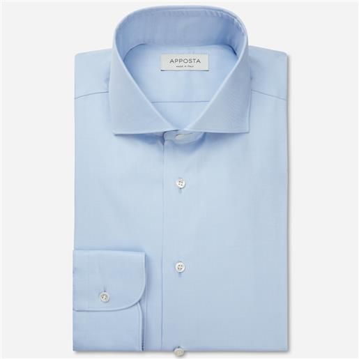 Apposta camicia tinta unita azzurro 100% puro cotone pinpoint, collo stile collo italiano formale