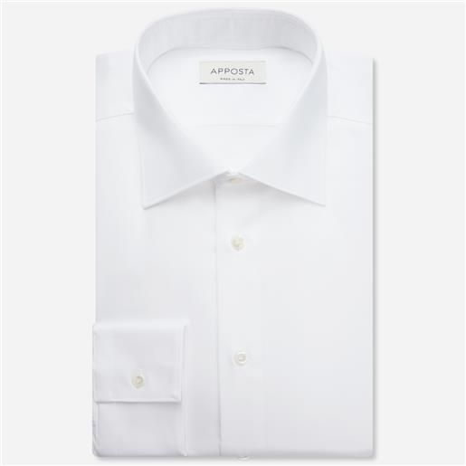 Apposta camicia tinta unita bianco 100% cotone stiro facile popeline, collo stile collo semifrancese