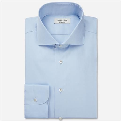 Apposta camicia tinta unita azzurro 100% puro cotone twill doppio ritorto, collo stile collo francese basso