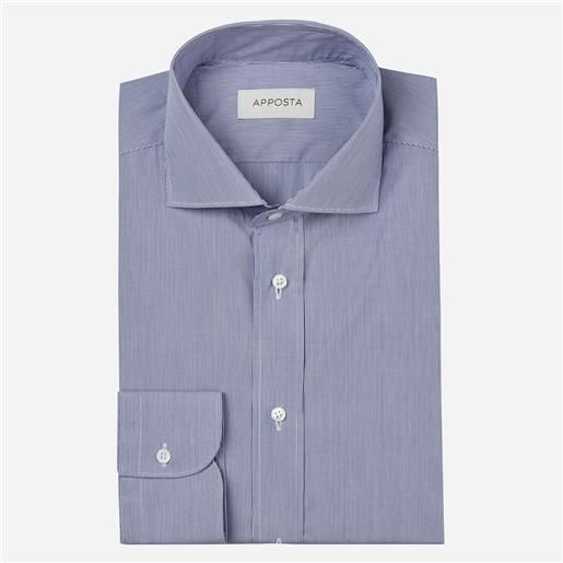 Apposta camicia righe azzurro 100% puro cotone fil-a-fil, collo stile collo francese basso