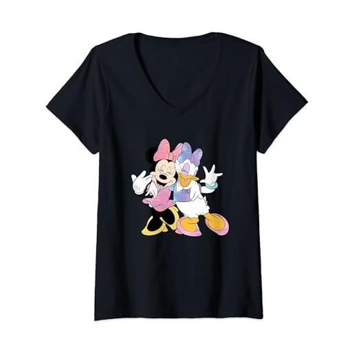 Disney donna Disney minnie mouse and daisy duck best friends maglietta con collo a v