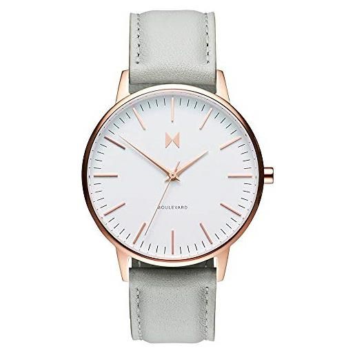 MVMT orologio analogico al quarzo da donna collezione boulevard con cinturino in pelle o in acciaio inossidabile bianco 1 (white)