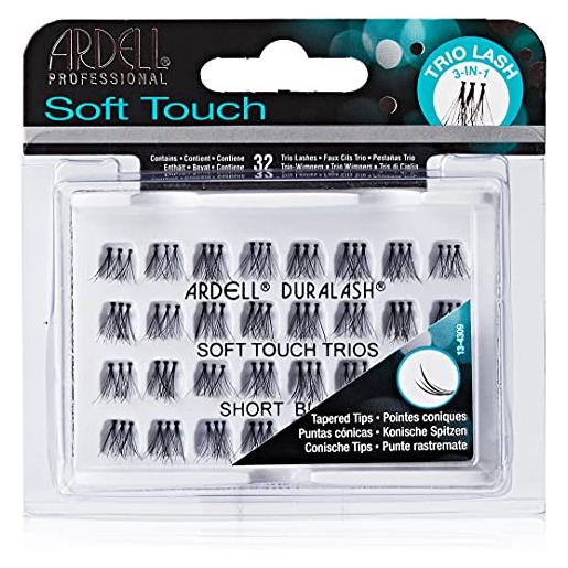 Ardell soft touch trios - ciglia per occhi, corte, colore nero