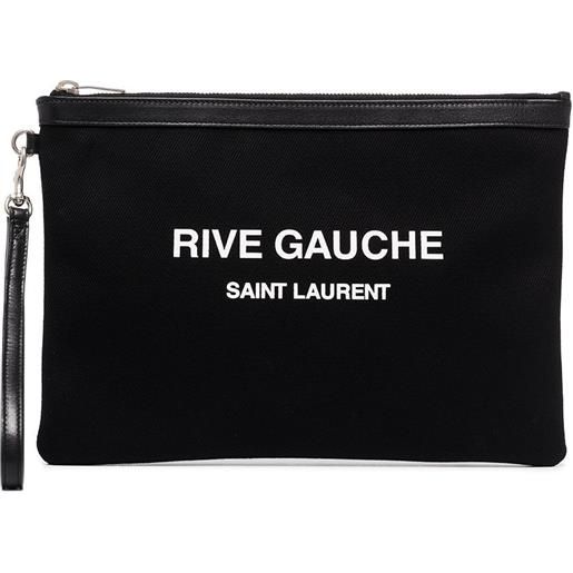 Saint Laurent clutch con stampa - nero