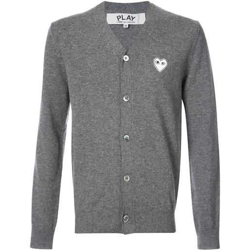 Comme Des Garçons Play cardigan with white heart - grigio