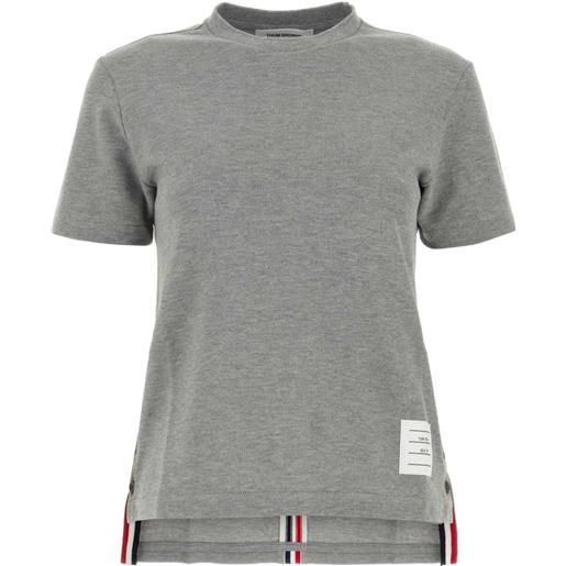 Thom Browne t-shirt con dettaglio a righe - grigio