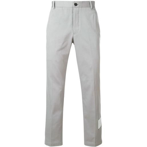 Thom Browne pantaloni sartoriali con logo - grigio