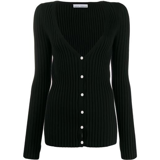 Rabanne cardigan con scollo a v - nero