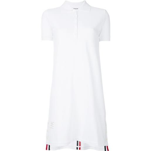 Thom Browne abito stile polo con applicazione a righe - bianco
