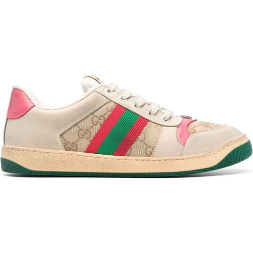 Gucci sneakers screener con effetto vissuto - toni neutri