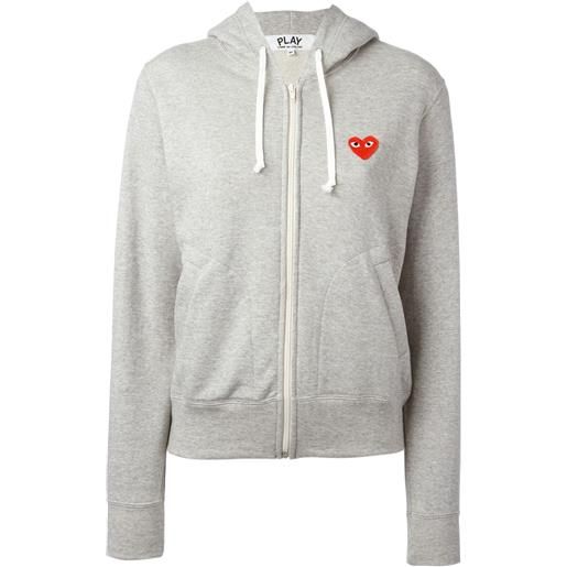 Comme Des Garçons Play embroidered logo hoodie - grigio