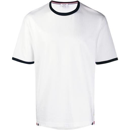 Thom Browne t-shirt con bordo a contrasto - bianco