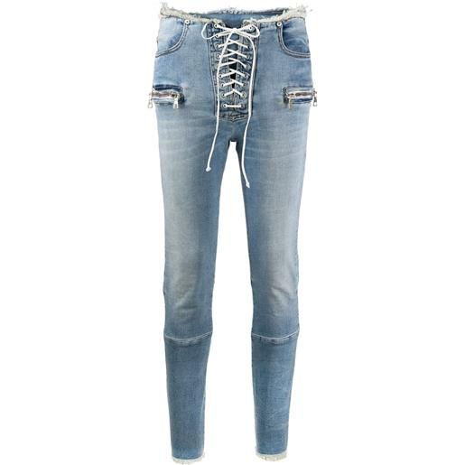 UNRAVEL PROJECT jeans skinny con vita media - blu