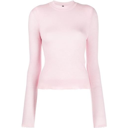 UNRAVEL PROJECT maglione con effetto vissuto - rosa