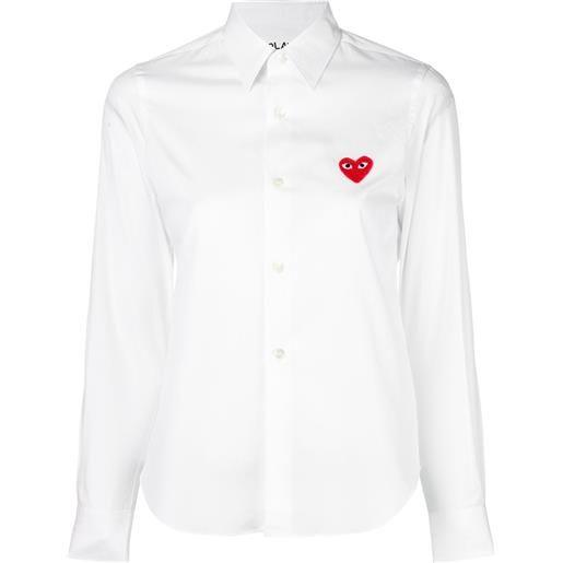 Comme Des Garçons Play embroidered heart shirt - bianco