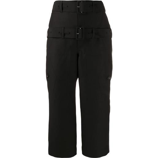 Lanvin pantaloni crop con doppia cintura - nero