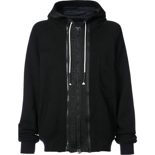 Mostly Heard Rarely Seen zip front hoodie - nero