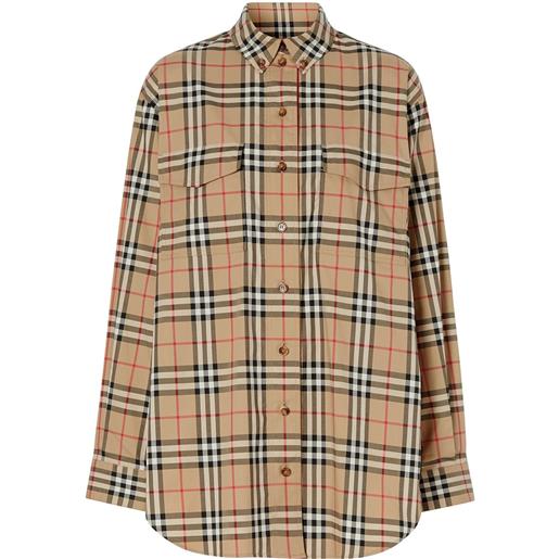 Burberry camicia oversize con motivo vintage check - toni neutri