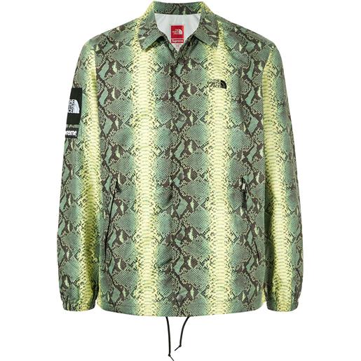 Supreme giacca-camicia tnf con stampa serpente - verde