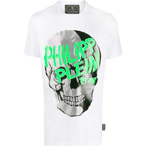 Philipp Plein t-shirt con strass - bianco