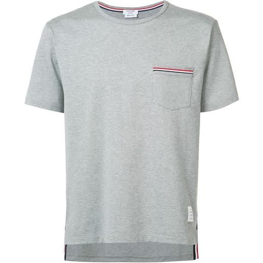Thom Browne t-shirt con taschino - grigio