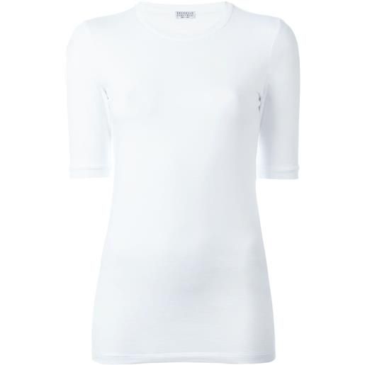 Brunello Cucinelli t-shirt a mezze maniche - bianco