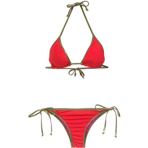 Amir Slama gold-tone trimming bikini set - rosso