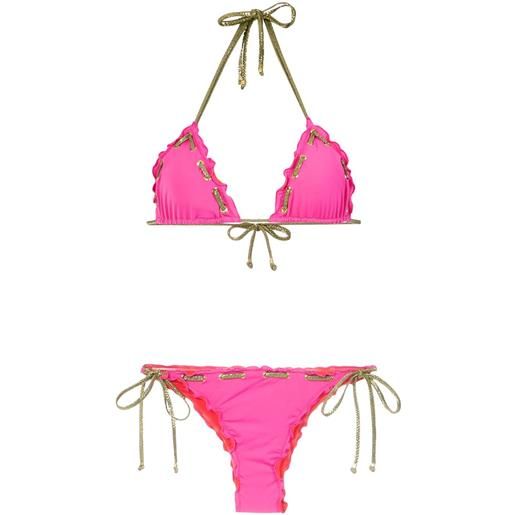 Amir Slama stitching details bikini set - rosa