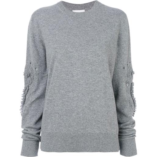 Barrie romantic timeless cashmere round neck pullover - grigio