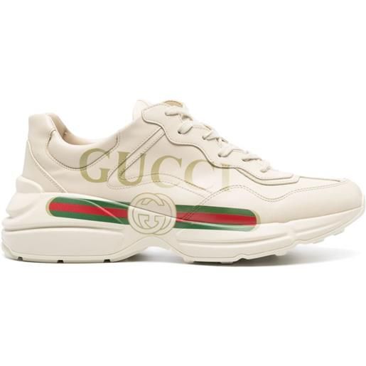 Gucci sneakers rhyton con stampa - bianco