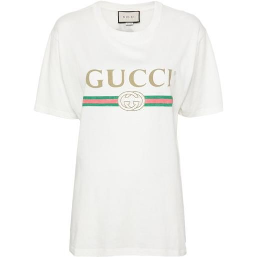 Gucci t-shirt con logo vintage - bianco