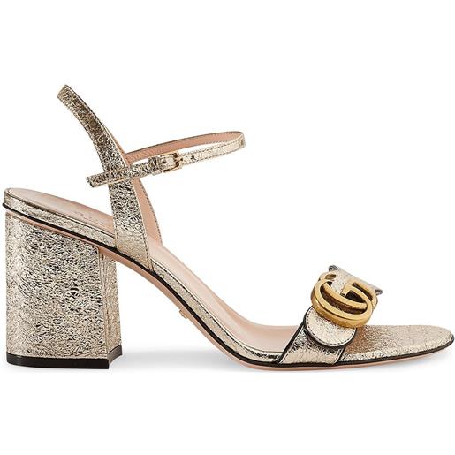 Gucci sandali a tacco medio laminati metallizzati - effetto metallizzato
