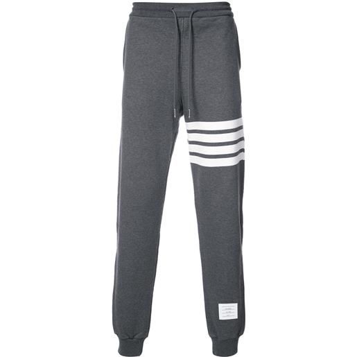 Thom Browne pantaloni sportivi con dettaglio righe - grigio