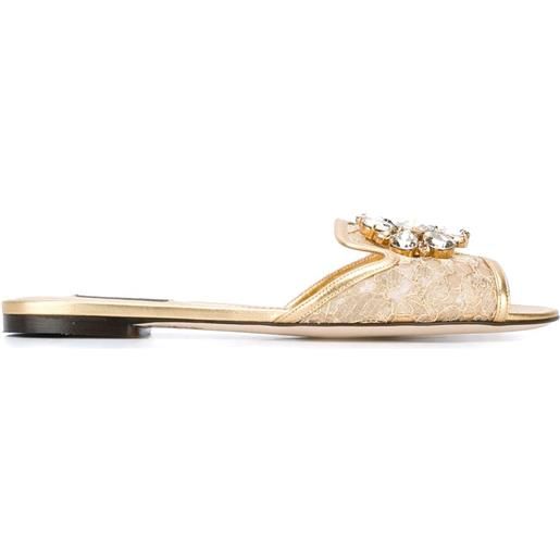 Dolce & Gabbana sandali 'bianca' piatti - effetto metallizzato