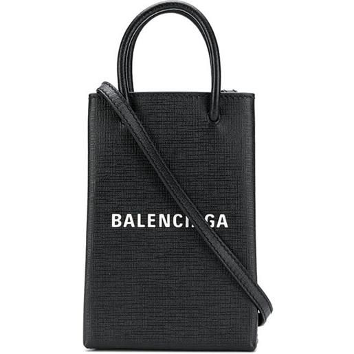 Balenciaga borsa a spalla shopping phone - nero