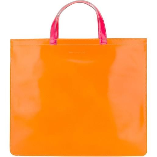 Comme Des Garçons Wallet borsa tote con design color-block - arancione