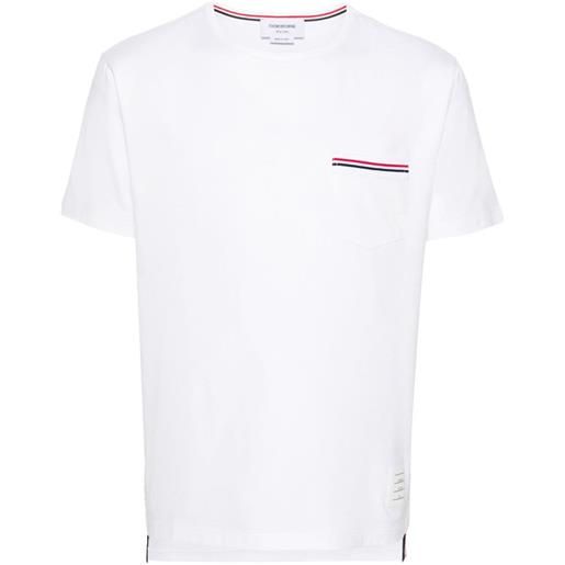 Thom Browne t-shirt con banda rwb - bianco