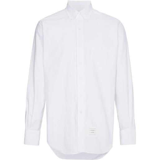 Thom Browne camicia con abbottonatura in gros-grain - bianco
