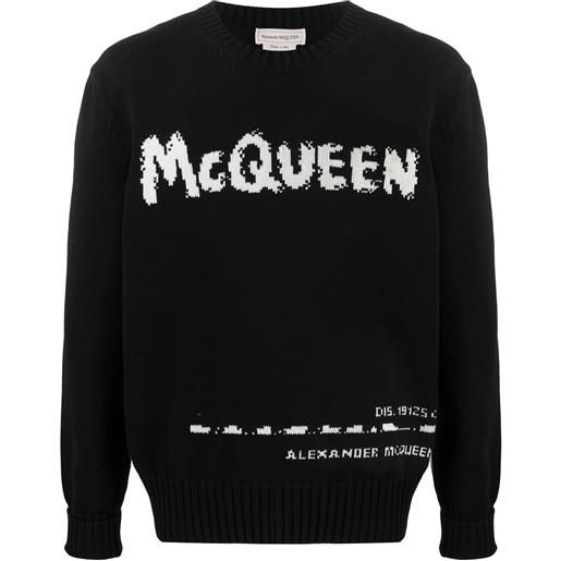 Alexander McQueen maglione a girocollo con logo - nero