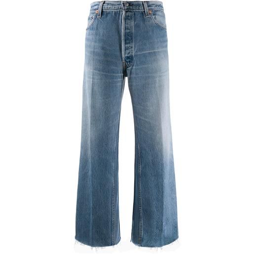 RE/DONE jeans crop taglio straight - blu