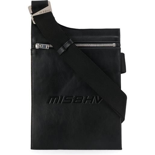 MISBHV borsa a spalla con logo goffrato - nero