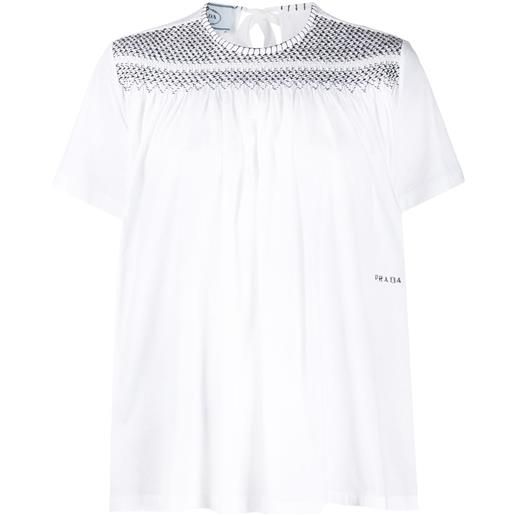Prada t-shirt con cuciture a contrasto - bianco