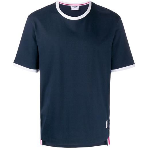 Thom Browne t-shirt con finiture a contrasto - blu