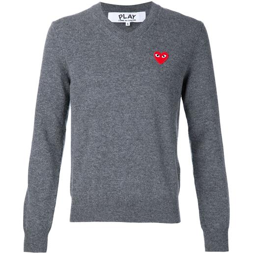 Comme Des Garçons Play maglione con cuore ricamato - grigio