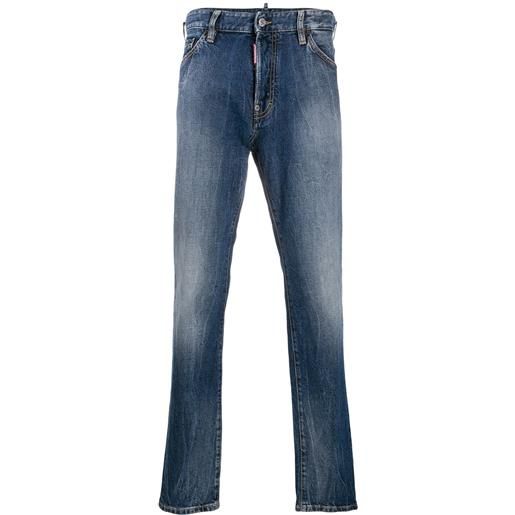 Dsquared2 jeans con effetto schiarito - blu