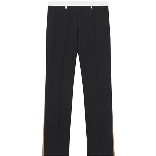 Burberry pantaloni sartoriali con banda laterale - nero