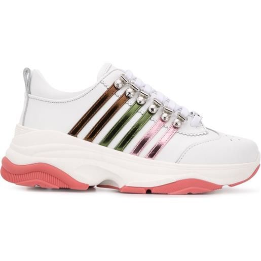 Dsquared2 sneakers a righe multicolore - bianco