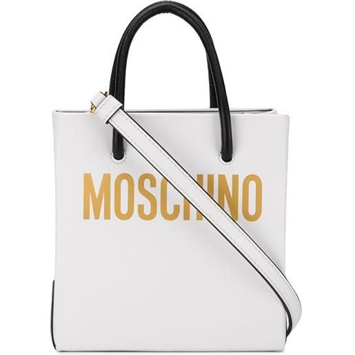 Moschino borsa mini con logo - bianco